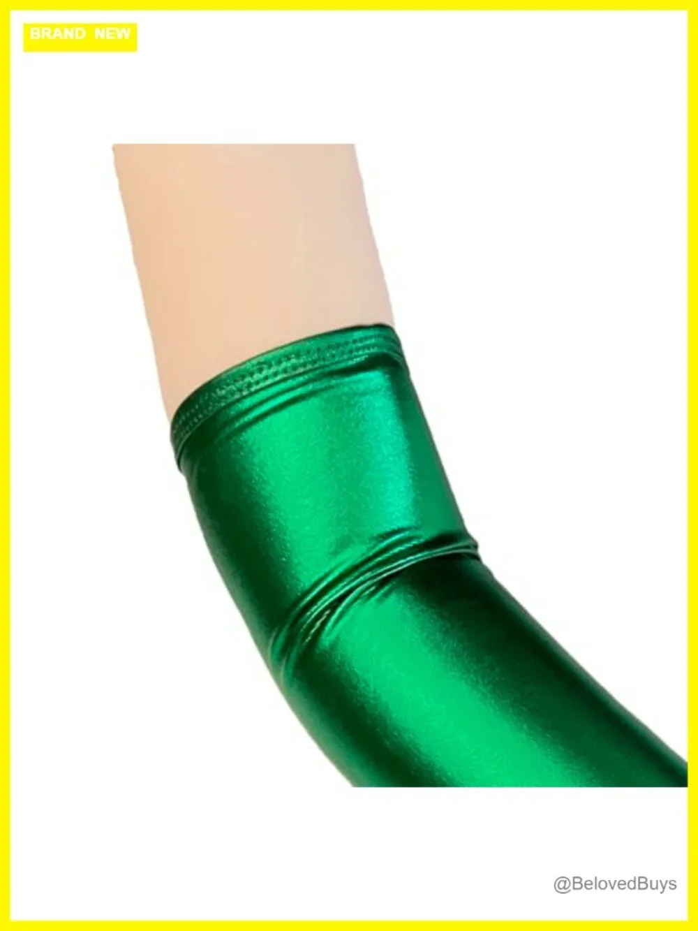 Faux Leather Metallic Long Gloves Sexy Wet Look Elbow Length